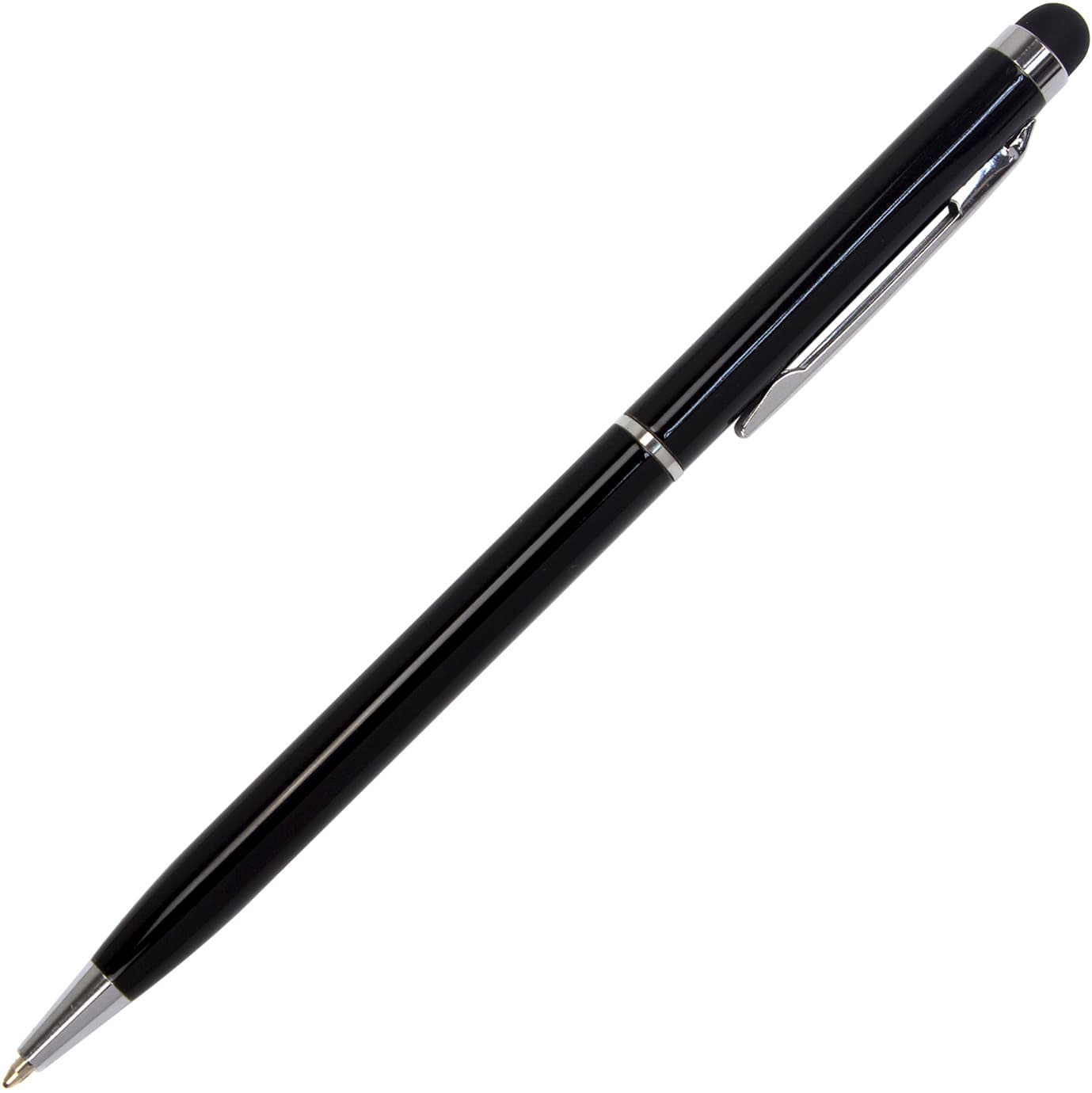 Ручка кулькова Economix Stylus металева корпус чорний синя (50) E10308-01