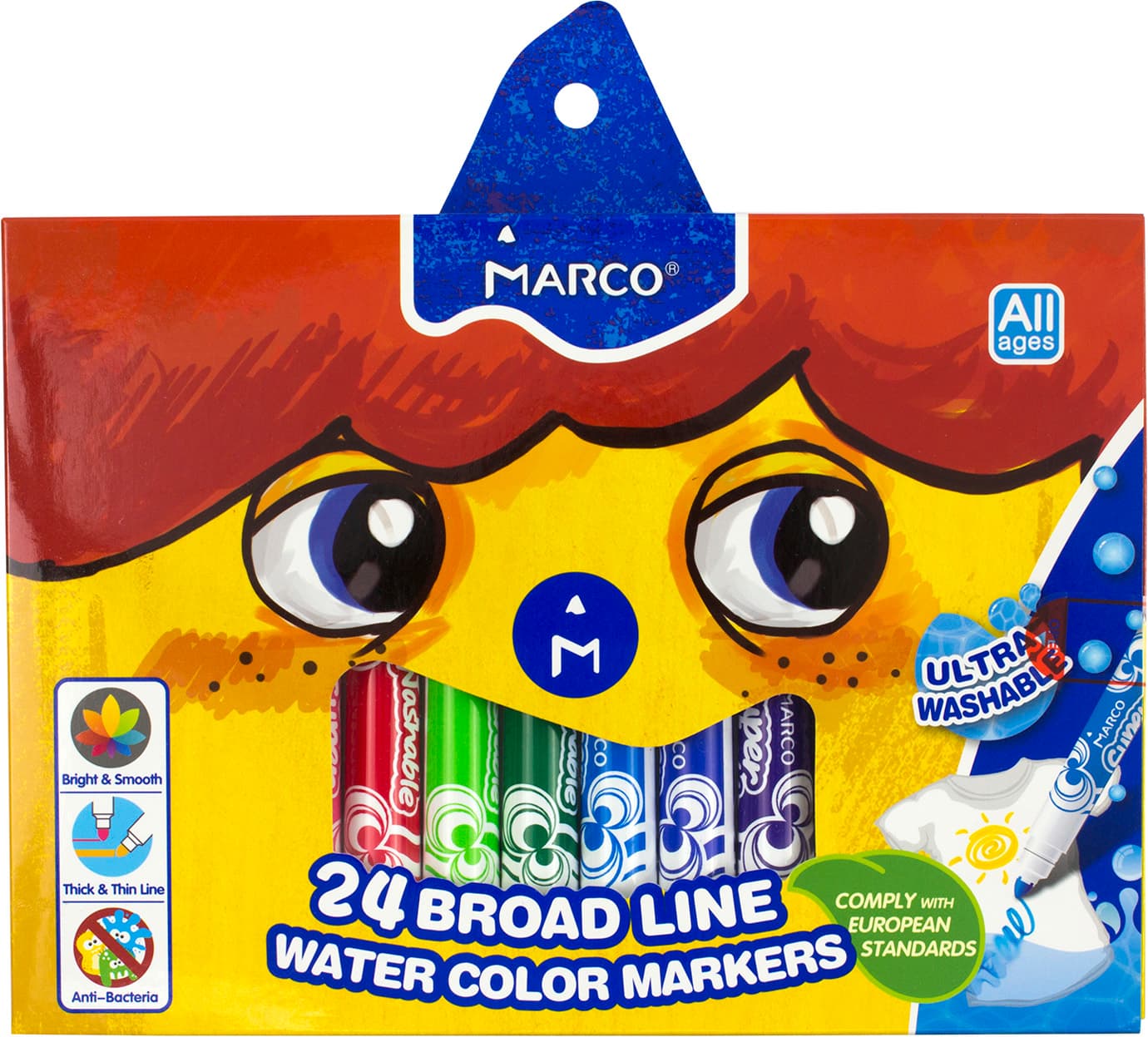 Фломастеры Marco 24 цвета 3,38 мм Jumbo (6) (24) 1632-24
