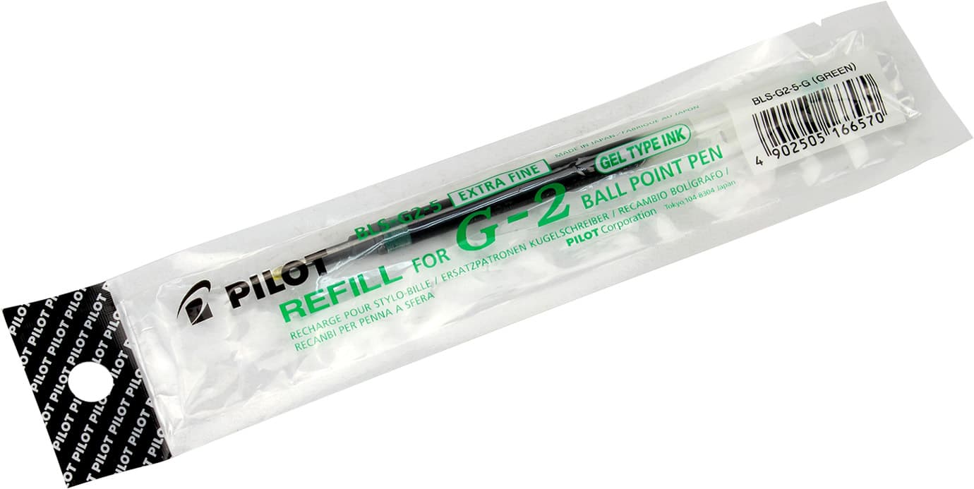 Стрижень гелевий Pilot 0,5мм зелений для BL-G2  (12) BLS-G2-5-G 