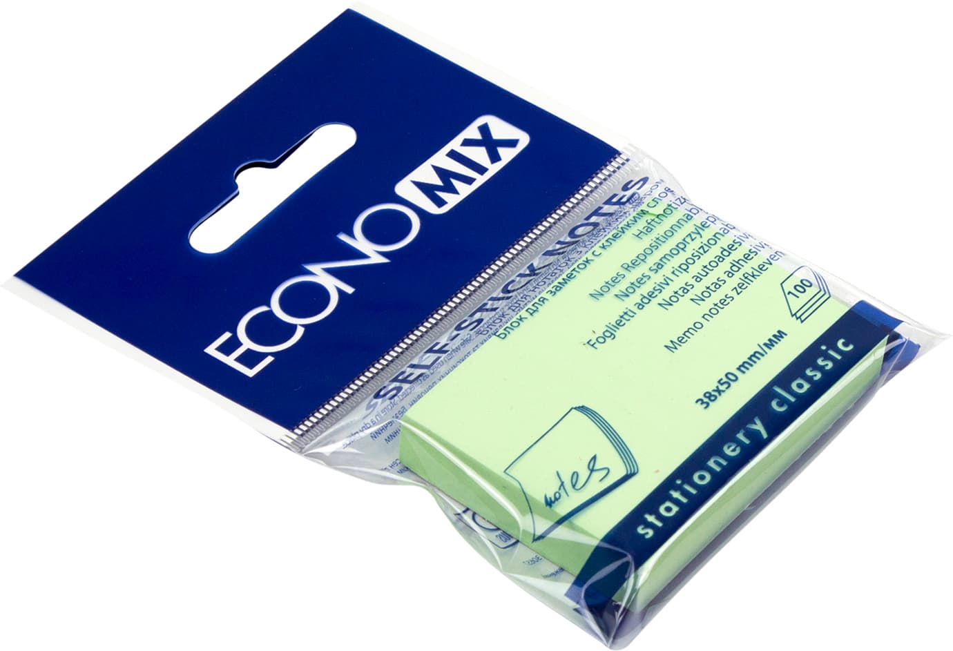 Блок для заметок с липким слоем 38х50 мм 100 листов салатовый Economix (12) E20930-13