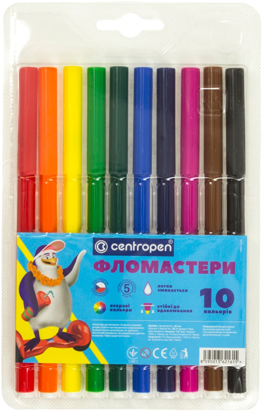Фломастери Centropen 10 кольорів (1) (200) 7790/10ТП