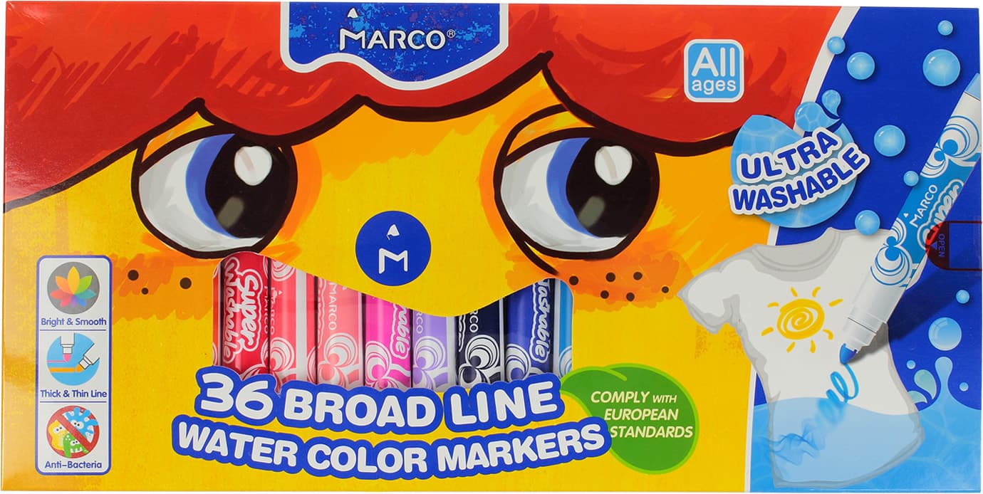 Фломастеры Marco 36 цветов Jumbo 3,38 мм (4) (16) 1632-36/2533