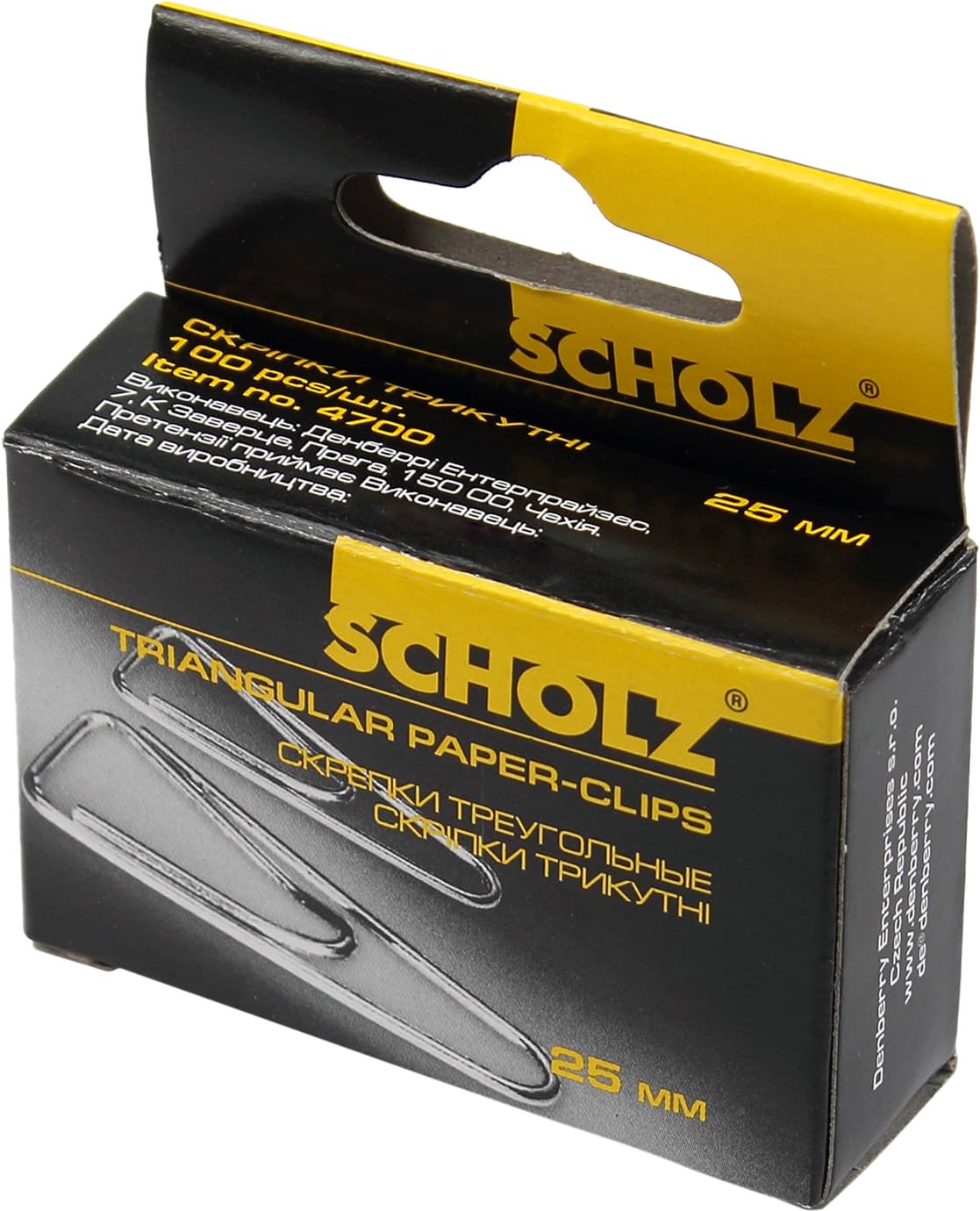 Скрепки Scholz 25мм 100 шт треугольные (10) 4700