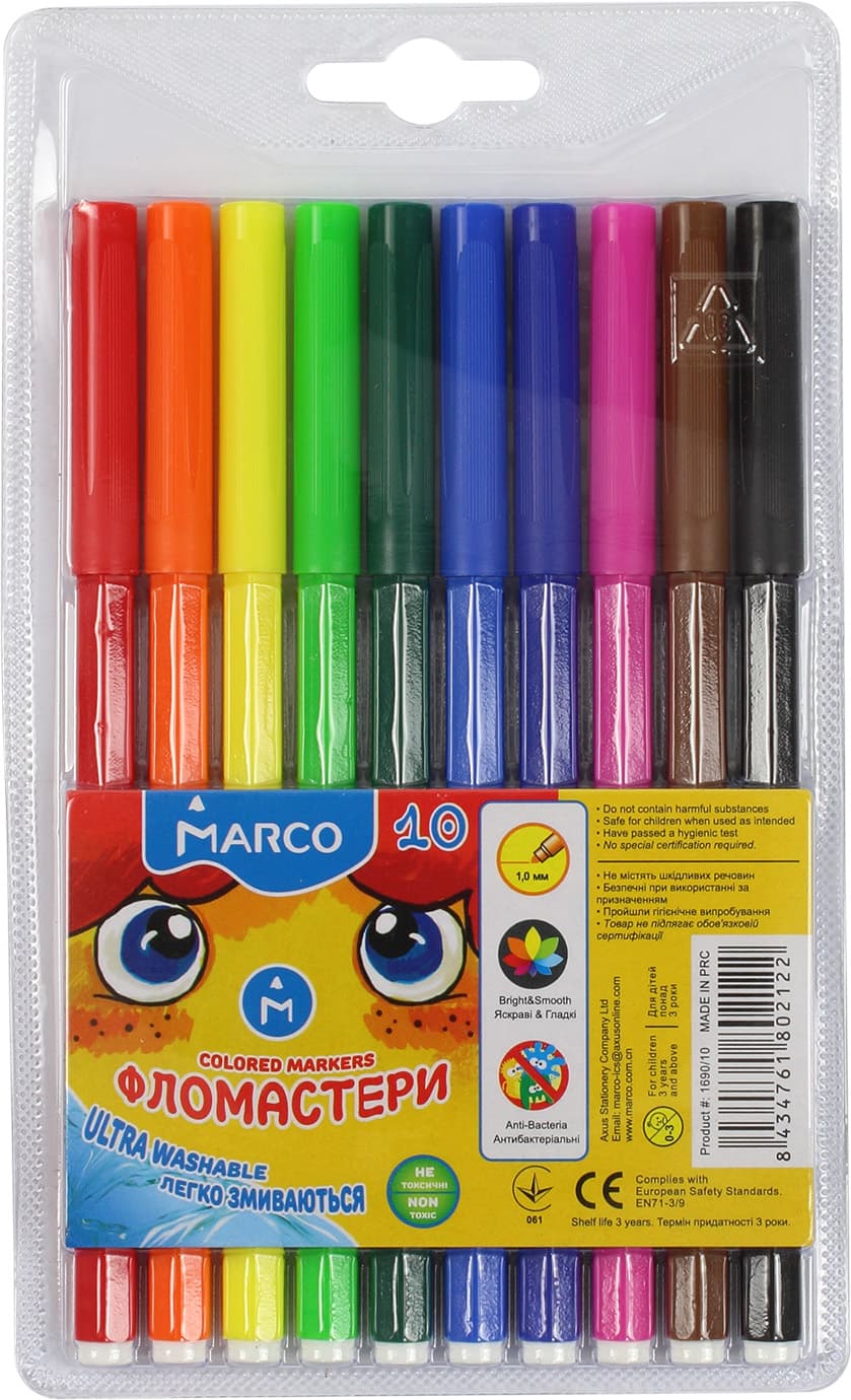 Фломастеры Marco 10 цветов (24) (240) 1690/10