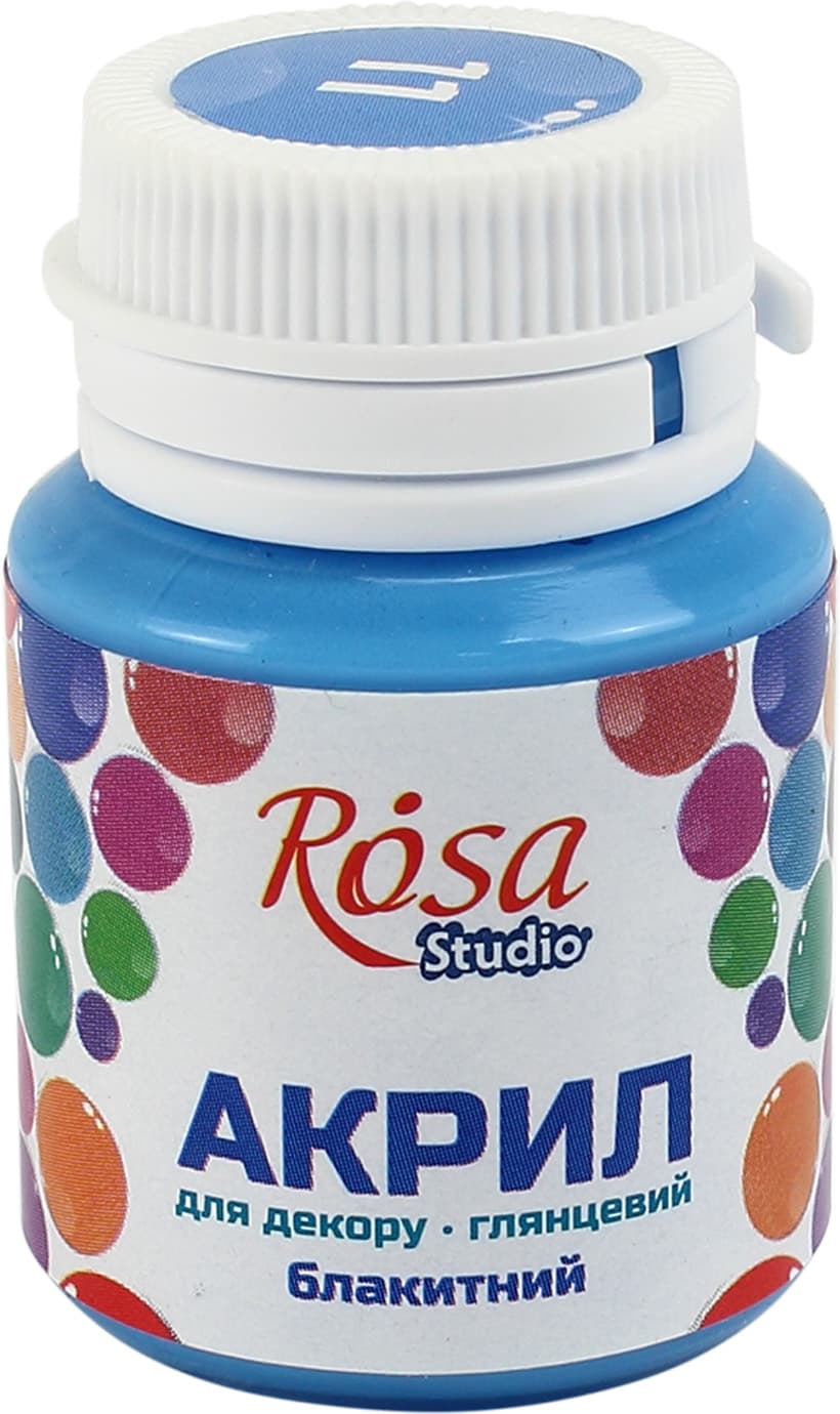 Акрил для декору Rosa Studio 20мл глянцевий блакитний 21011/2547