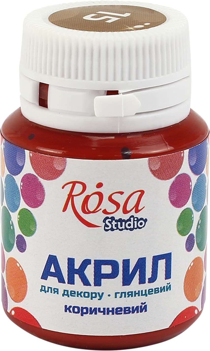 Акрил для декору Rosa Studio 20мл глянцевий коричневий 21015/2639