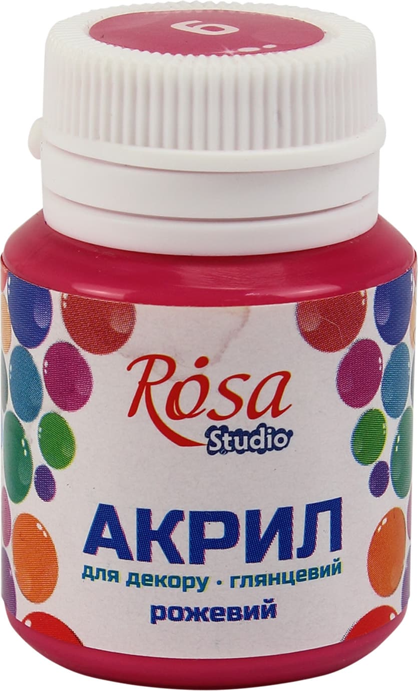 Акрил для декору Rosa Studio 20мл глянцевий рожевий 21009/26891