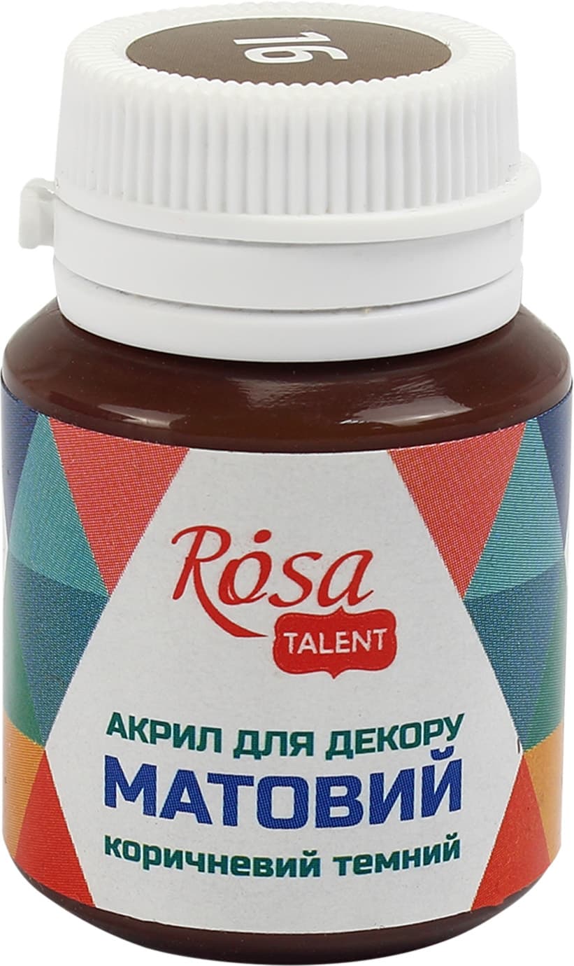 Акрил для декору Rosa Start 20мл матовий коричневий 20016/9184