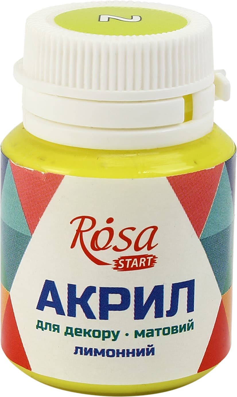 Акрил для декору Rosa Start 20мл матовий лимонний 20002/9047