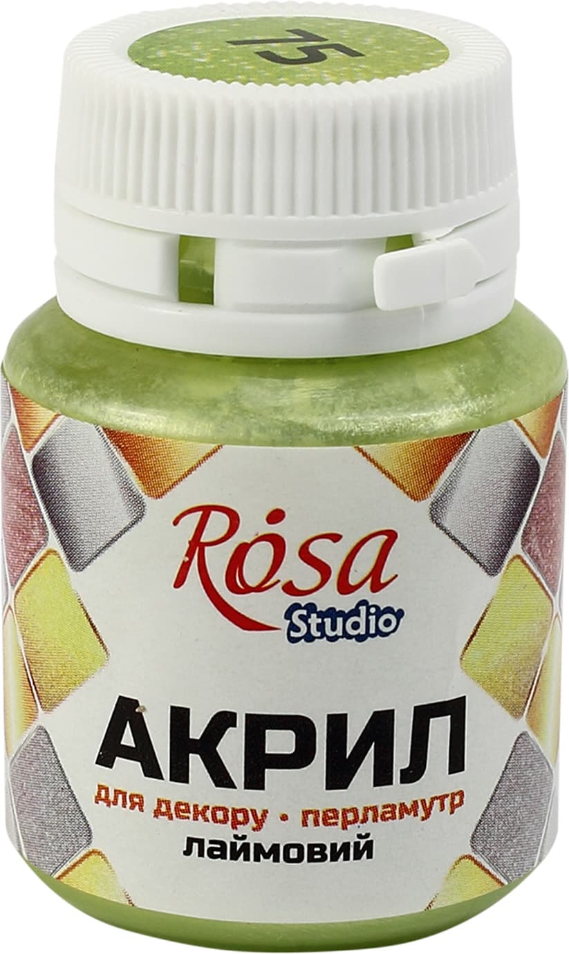 Акрил для декору Rosa Studio 20мл перламутр лаймовий 22035/3162/75
