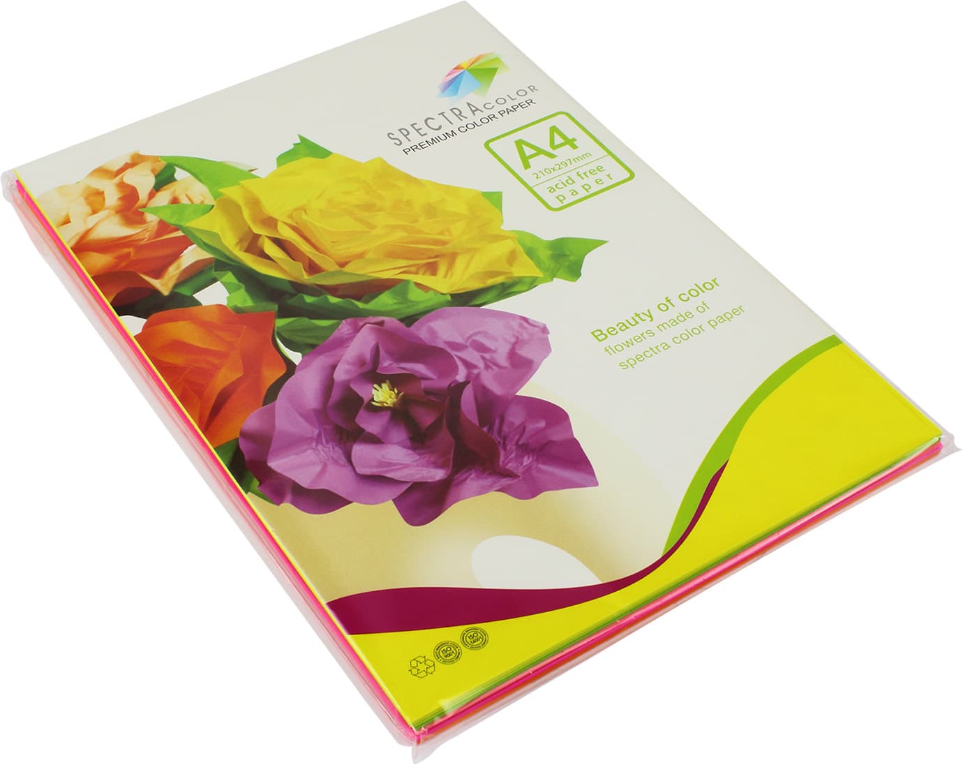 Папір кольоровий А4 75г/м2 неон 5х20 Spectra Color-Rainbow Pack Cyber IT 82 O 100 шт.