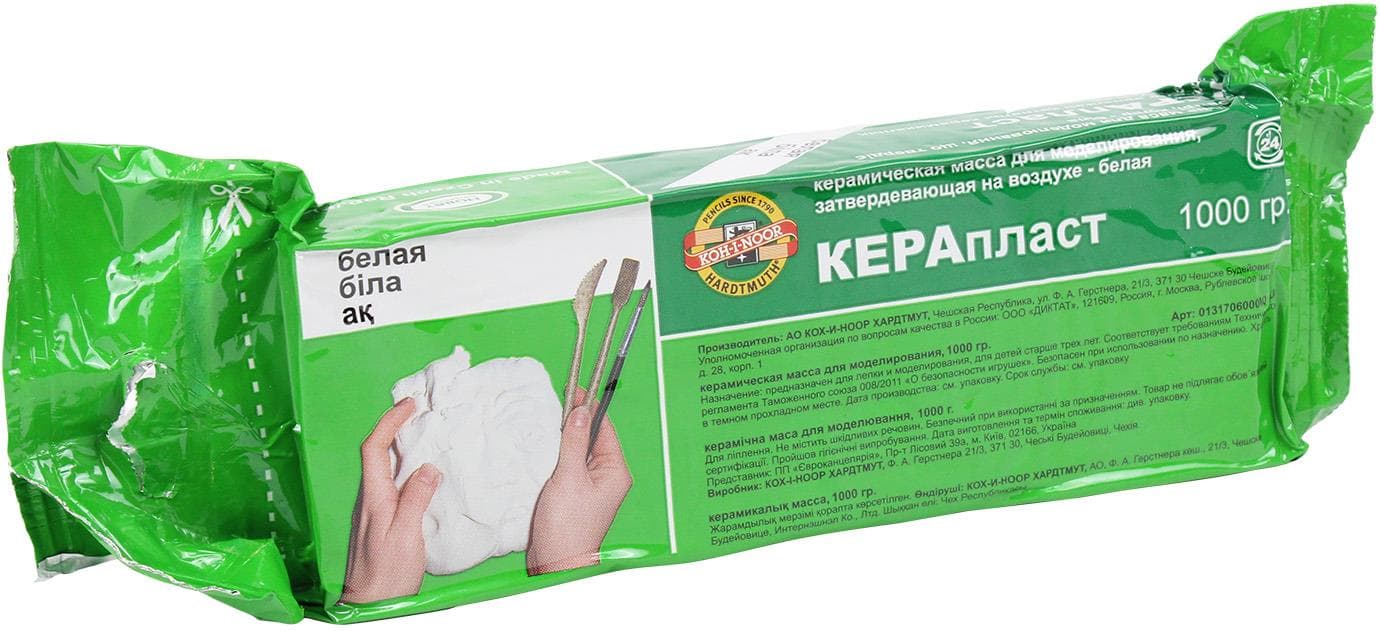 Пластилін Koh-i-noor Keraplast 1000г білий (10) 131706