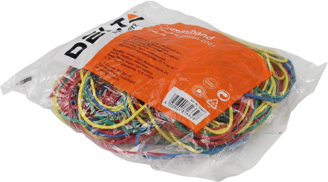Резинка для денег Delta by Axent d60мм 200г цветная (50) (100) 4621