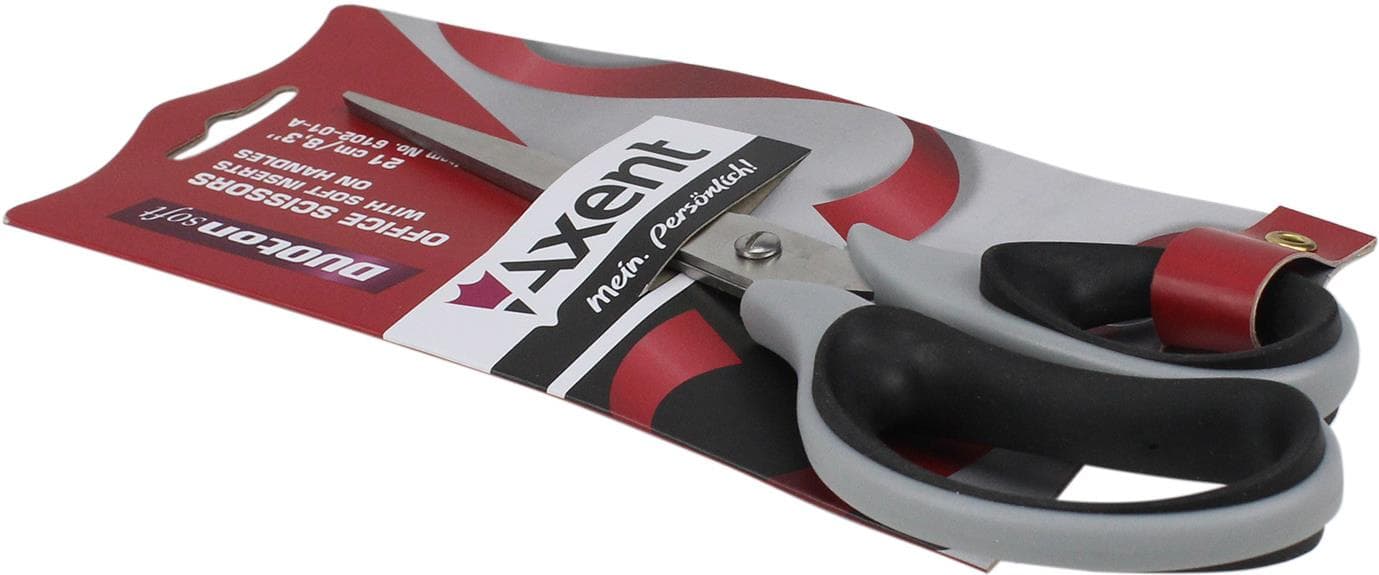 Ножиці офісні Axent Duoton Soft 21см сіро-чорні (10) (100) 6102-01