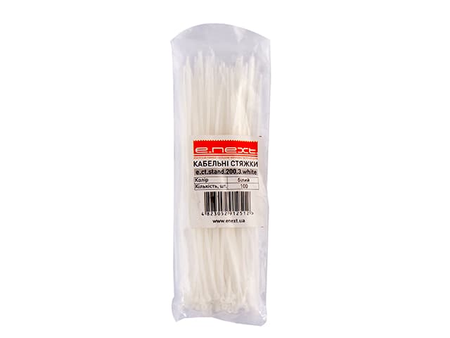 Кабельная стяжка e.ct.snand 3х200 белая 100 шт s015013/S9002