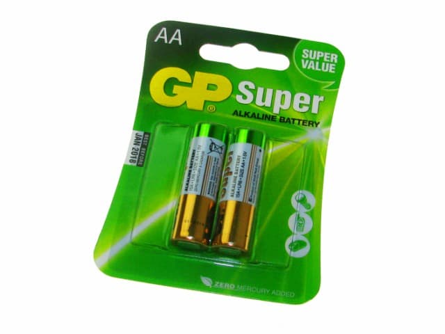 Батарейки GP Super 15A-2UE2 LR-06 блістер 2 шт (10) (80)