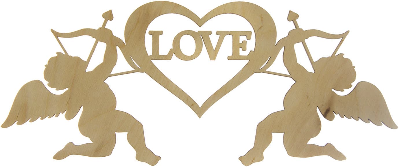 Ангелы Love 28х12 см фанера