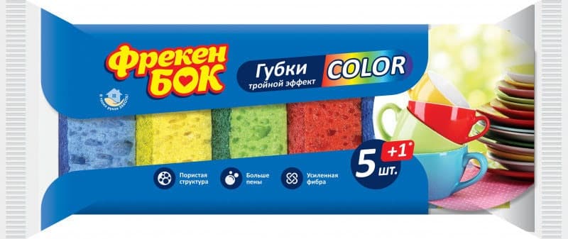 Губка кухонна Фрекен Бок Color 5+1 шт 0824
