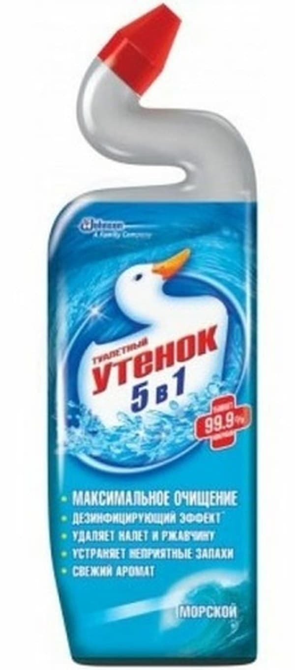 Моющее средство для туалета 500 мл Туалетный Утенок Актив. Морской 5в1 (12)