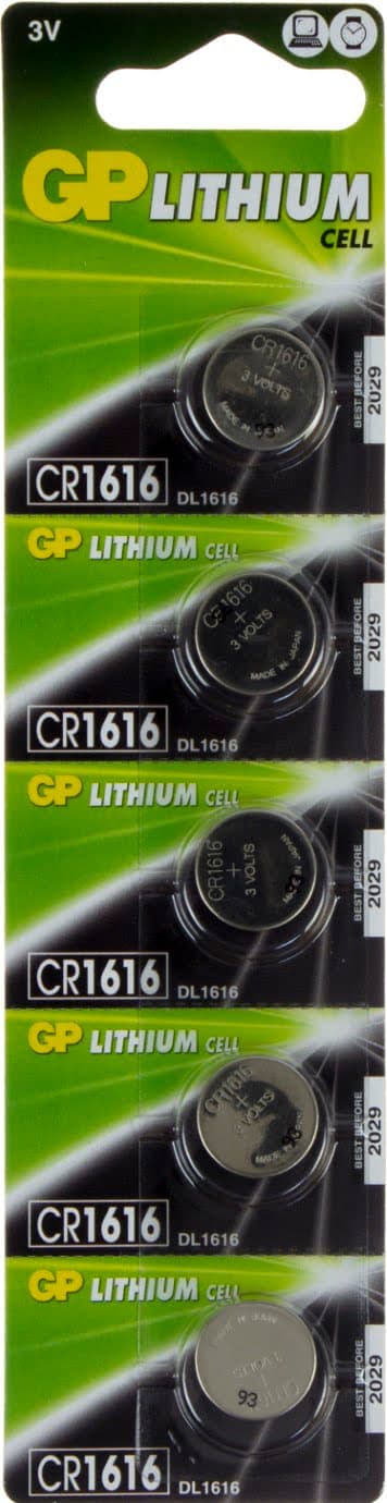 Батарейка GP Lithium Button Cell CR1616-7U5 3V/5bl (5) (100)