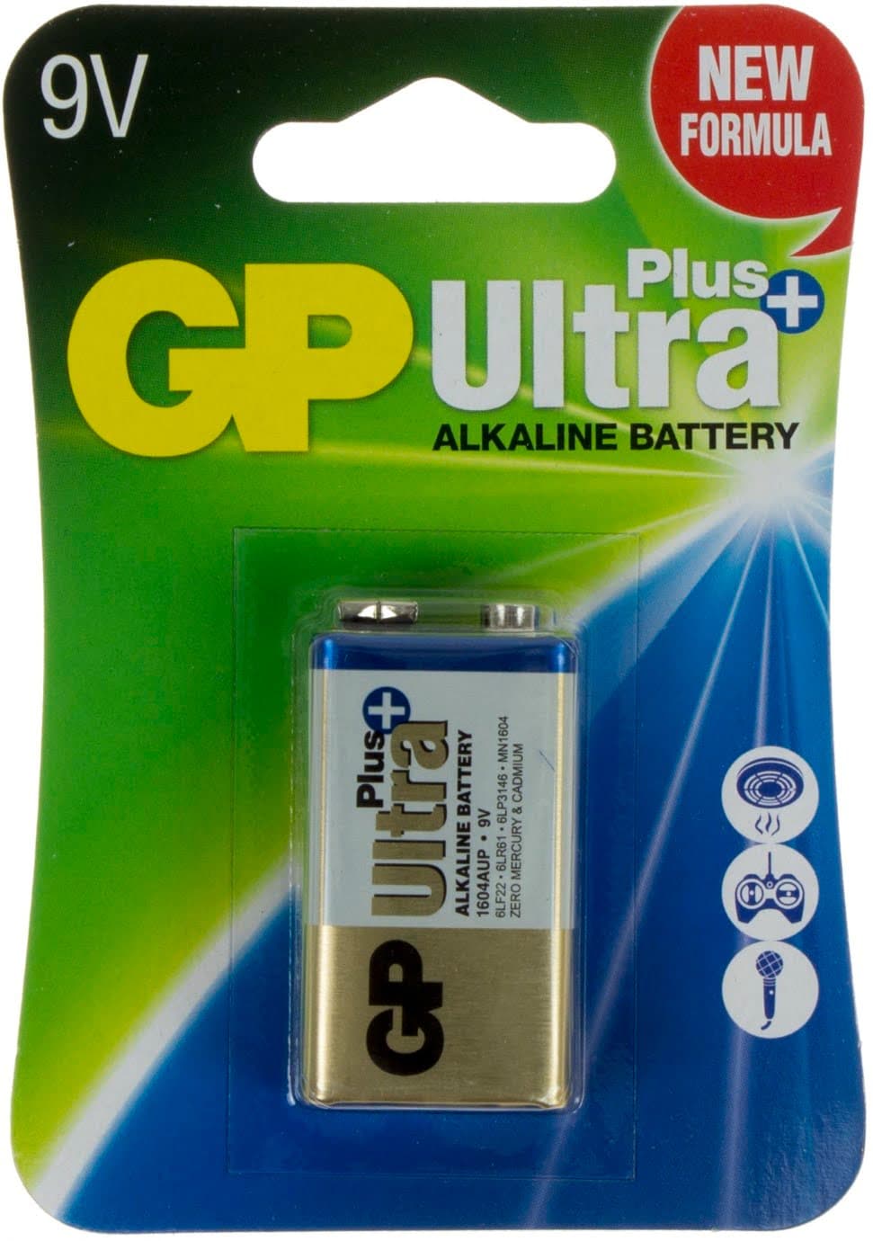 Батарейка GP Ultra Plus Алкалайн 9v 1604АUP-U1 6LF22/1bl крона (10)