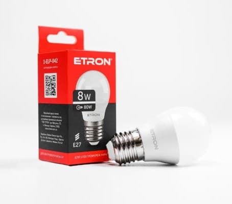 Лампа Etron Light Power LED 1-ELP-042 G45 8Вт 4200K E27 (10)