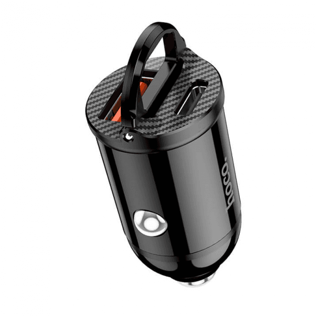 Зарядний пристрій автомобільний Hoco швидка зарядка Type-C 1USB 3A 30W black №NZ2