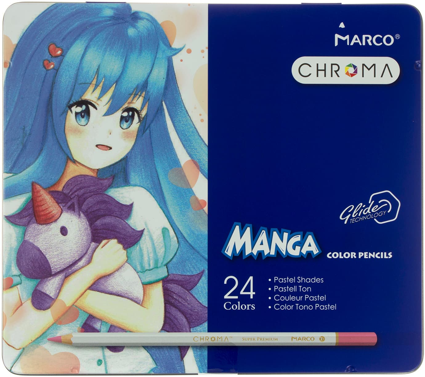 Карандаши цветные 24 цвета Marco Chroma металлическая коробка (6) (36) 8550-24TN/1329