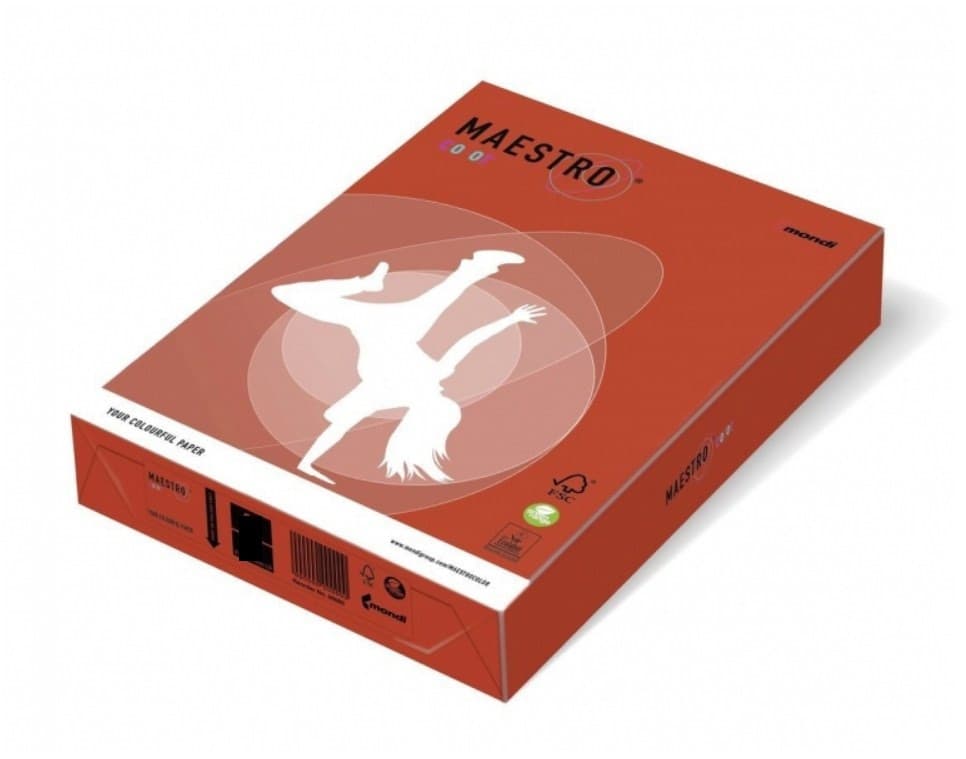 Бумага цветная А4 80г/м2 Maestro Color Intensiv CO44 коралл красный (500)
