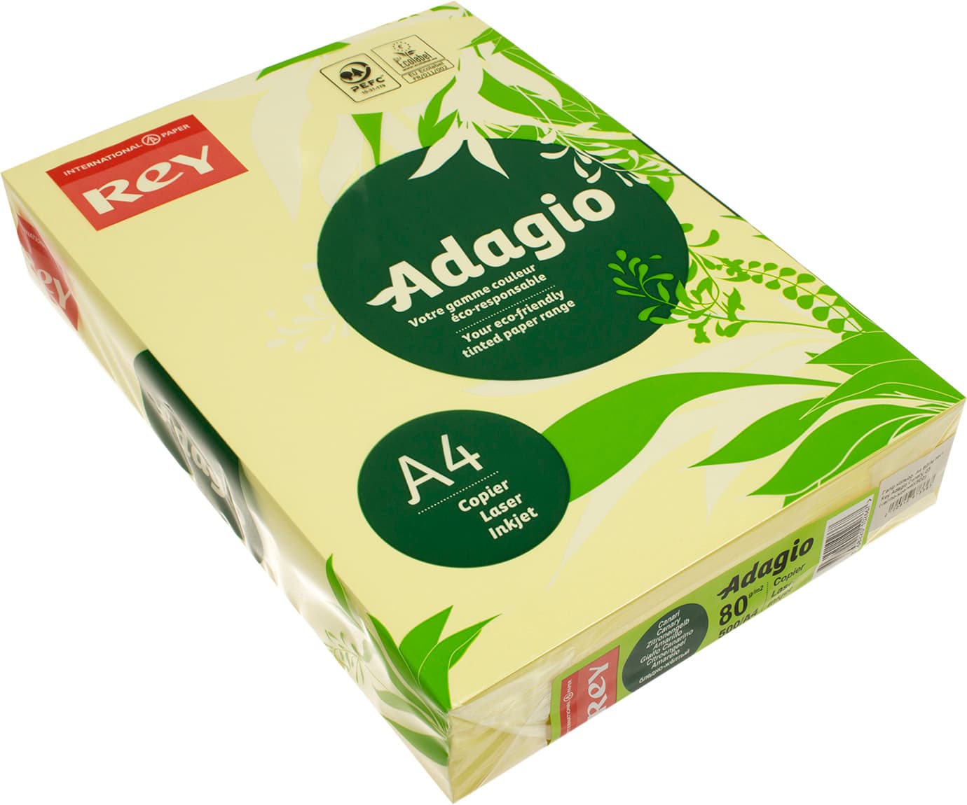 Бумага цветная А4 80г/м2 пастель Rey Adagio Canary 03 светло-желтый (500)