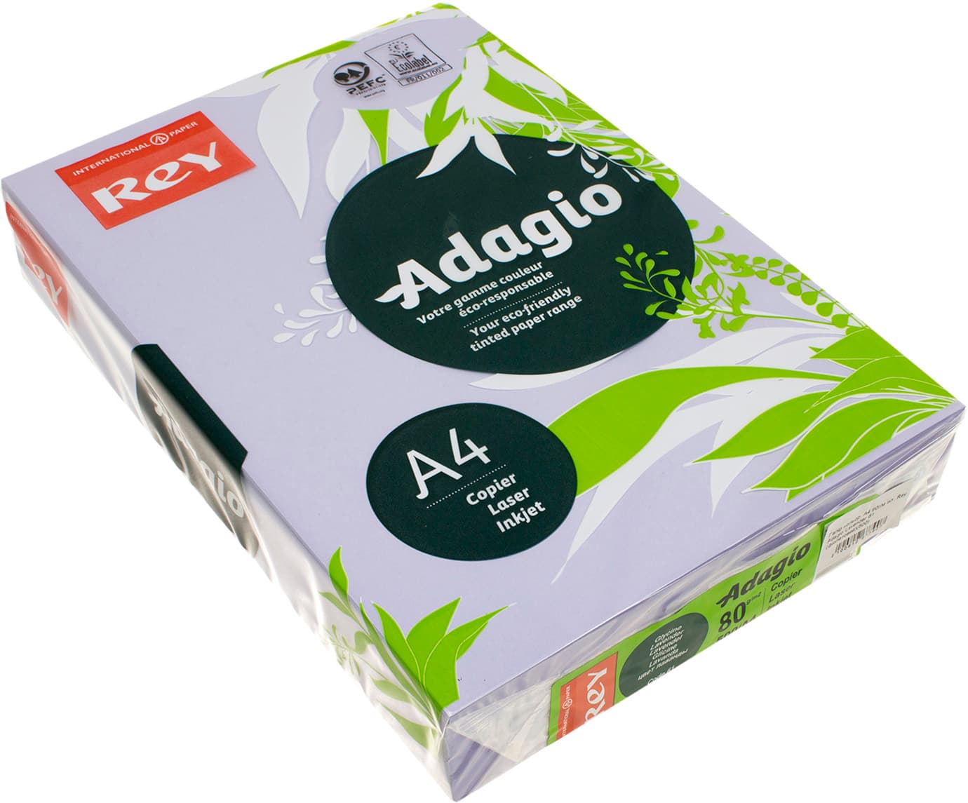 Бумага цветная А4 80г/м2 интенсив Rey Adagio Lavender 61 фиолетовый (500)