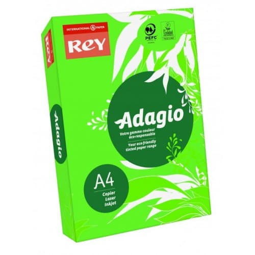 Бумага цветная А4 80г/м2 интенсив Rey Adagio Deep Green 52 темно-зеленая (10)