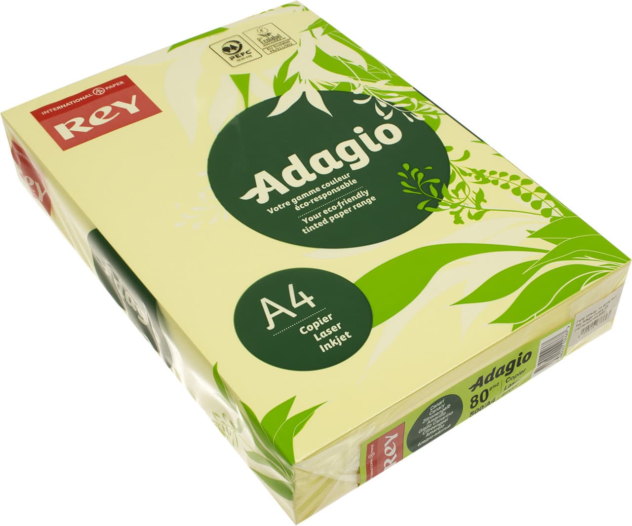 Бумага цветная А4 80г/м2 пастель Rey Adagio Canary 03 светло-желтая (10)