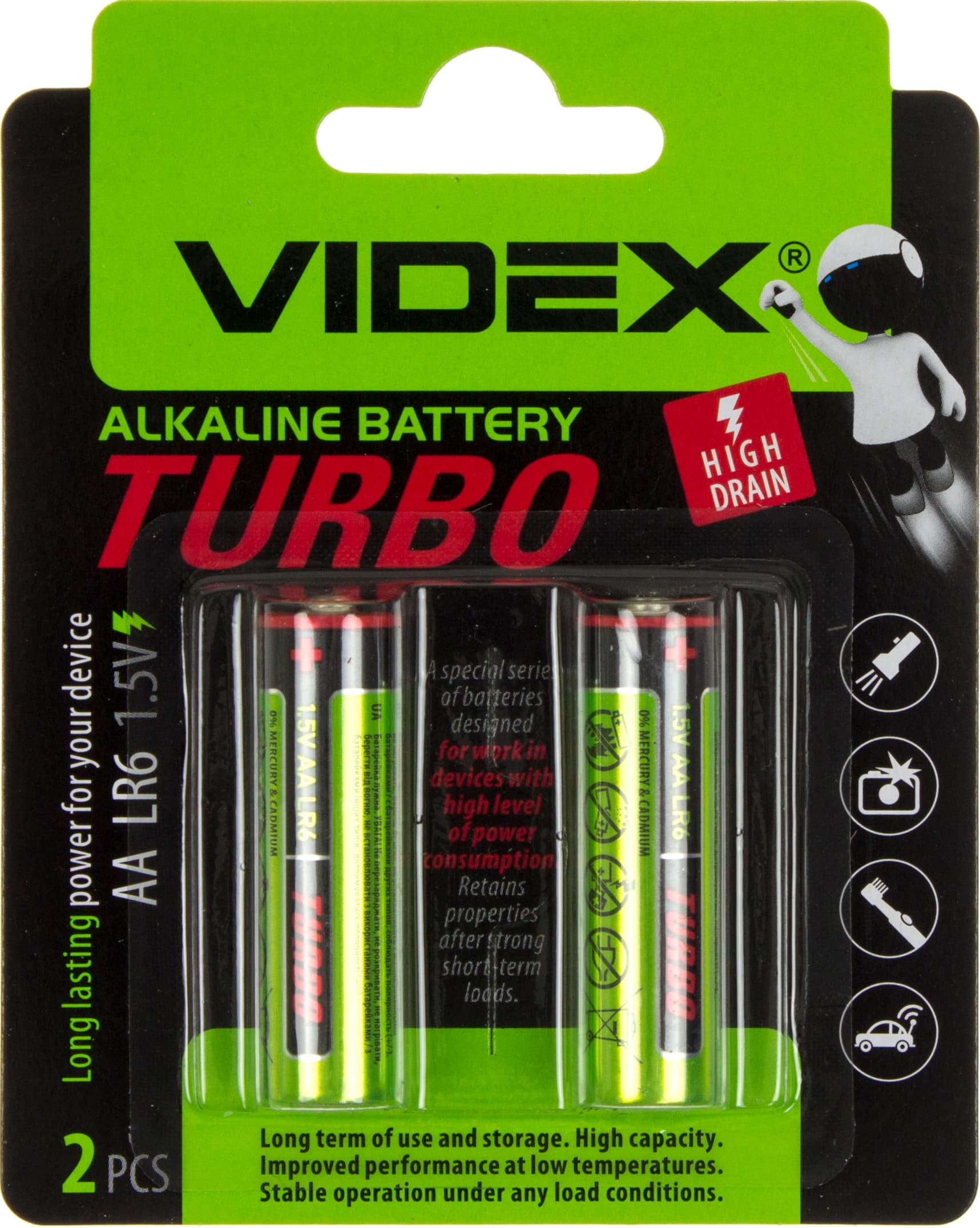 Батарейки Videx Turbo LR-06 блістер 2шт (10)