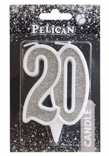 Свеча юбилейная 20 лет, 7см золото (1) (32) №867120Pelican
