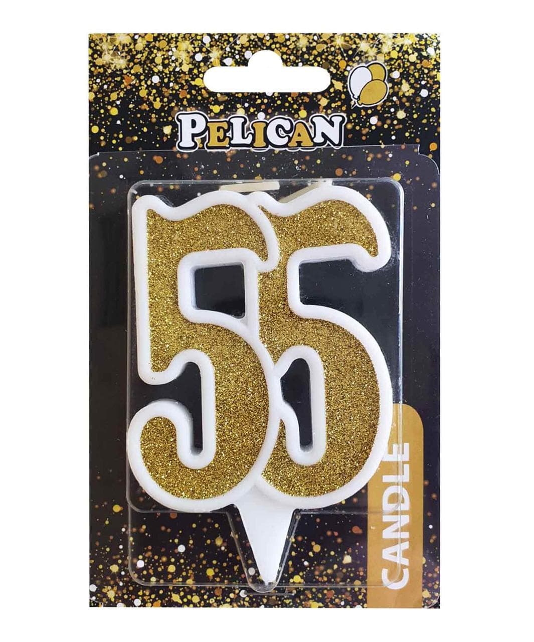 Свеча юбилейная 55 7 см золото Pelican (1) (32) №867155