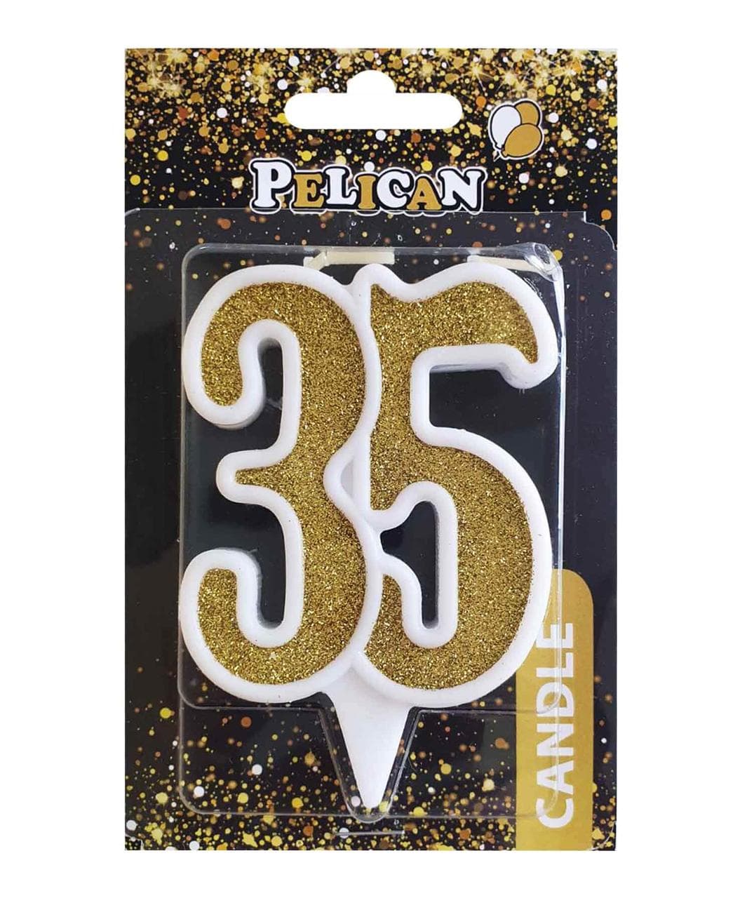 Свеча юбилейная 35 7 см золото Pelican (1) (32) №867135