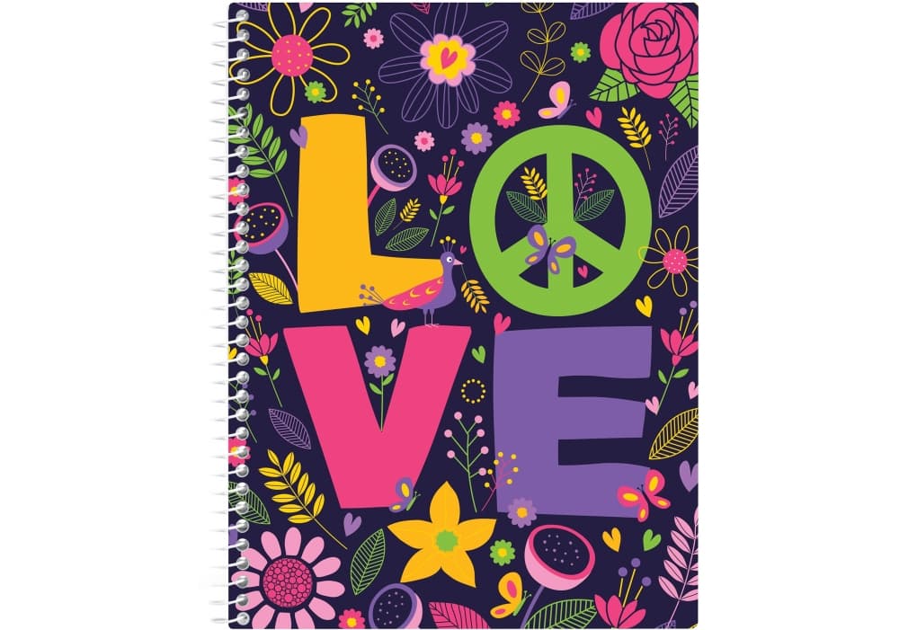 Блокнот на пружине A5 80 листов клетка пластиковая обложка Economix Valentine: Love (8) (48) №E21951-10
