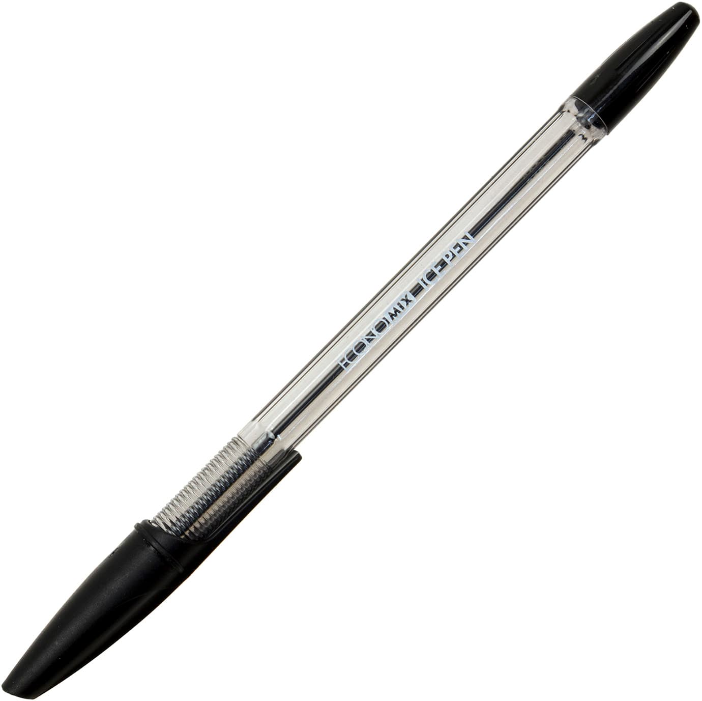 Ручка кулькова Economix Ice Pen 0,5 мм чорна, футляр напівпрозорий (50) (1000) №E10186-01