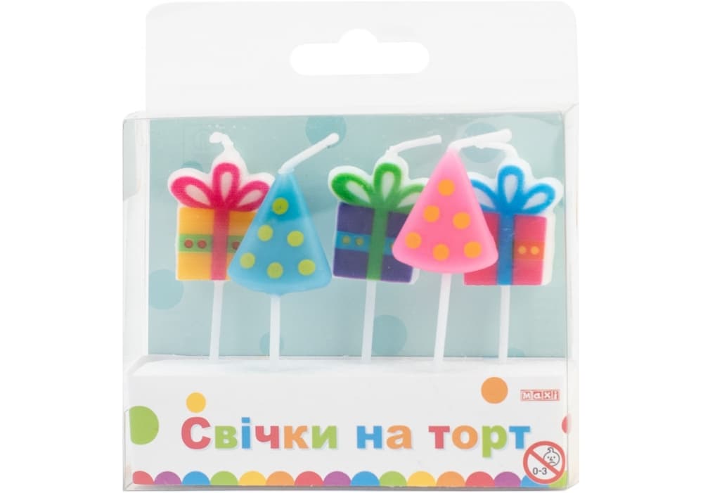 Набор свечей в торт Gift Boxes 5 шт Maxi (48) №MX629084
