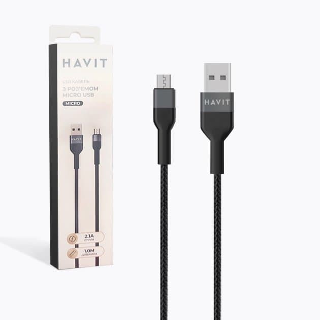 Кабель USB > Type-C Havit HV-CB623C 2.1A 1 м black