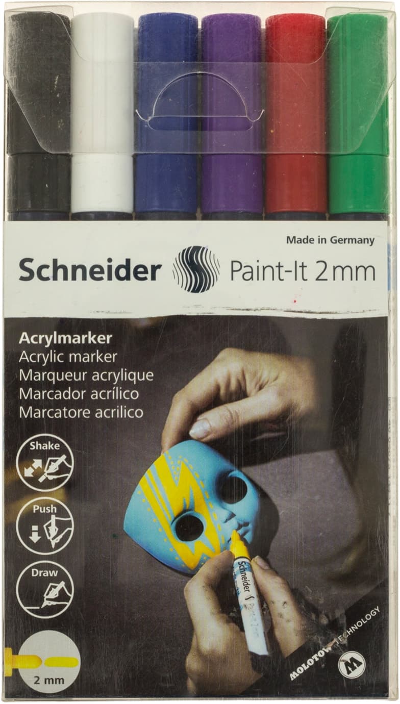 Набор маркеров акриловых Schneider Paint-it 310 2мм Wallet Set1 6 цветов (10) S120195