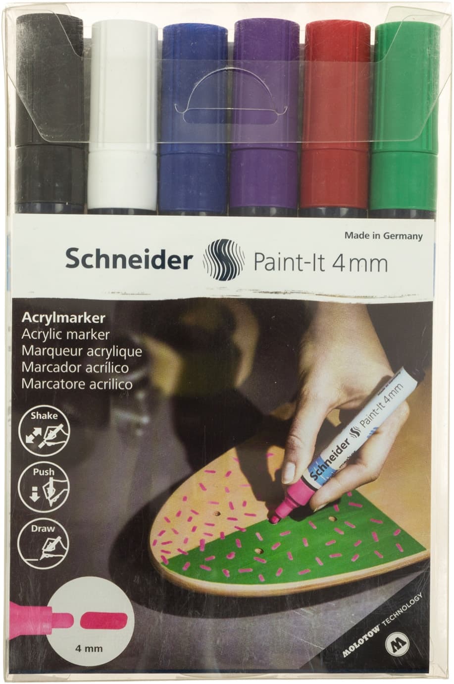 Набор маркеров акриловых Schneider Paint-it 320 4мм Wallet Set1 6 цветов S120295