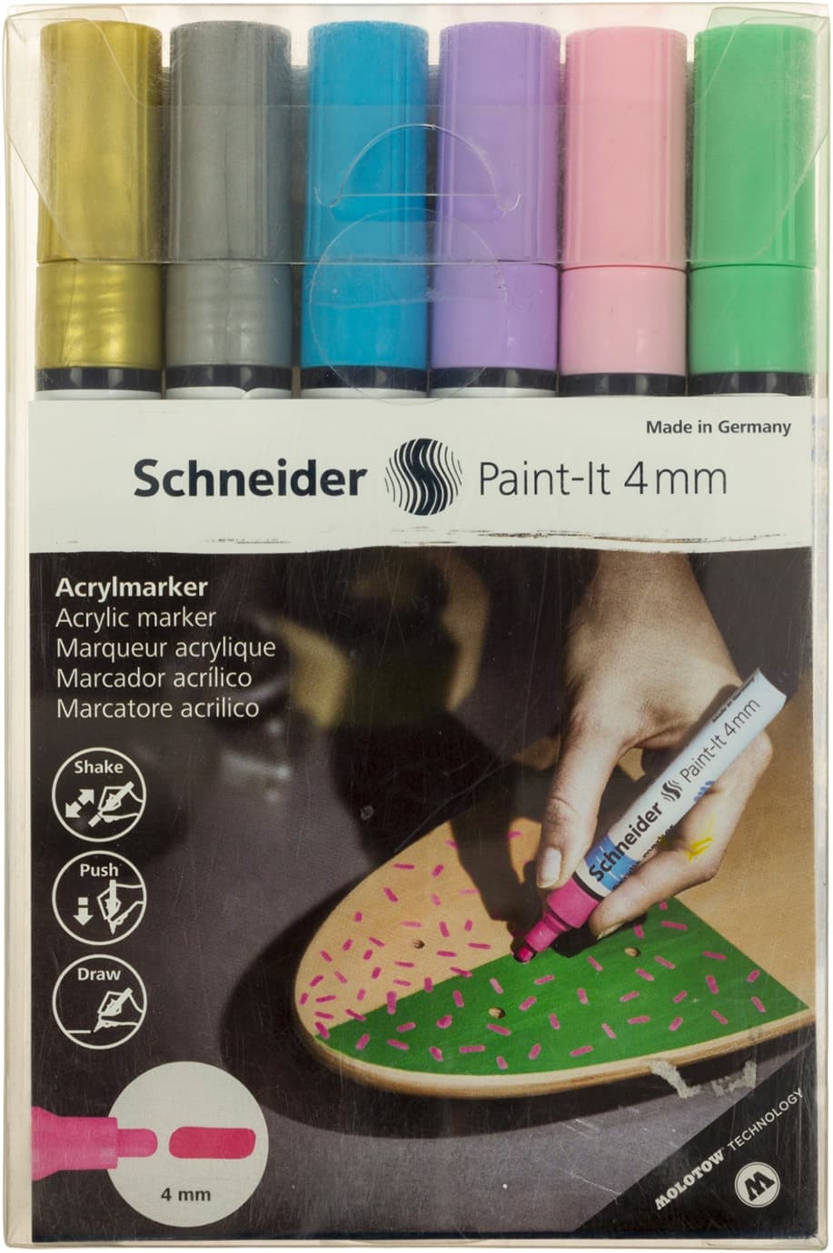 Набор маркеров акриловых Schneider Paint-it 320 4мм Wallet Set1 6 цветов S120296