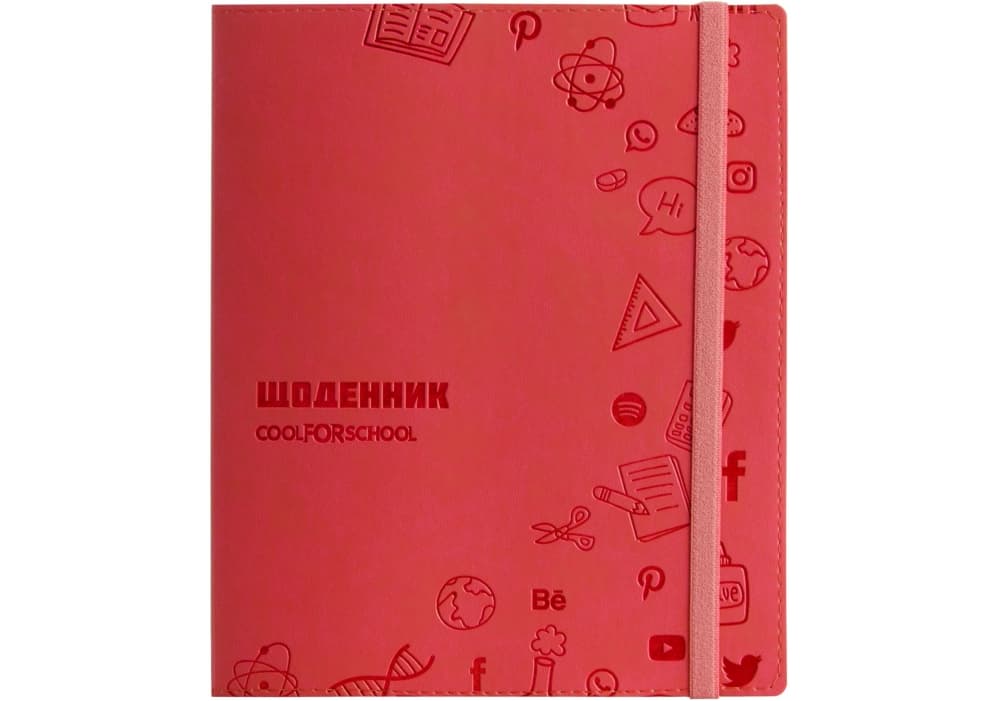 Дневник шк. кожзам. В5 "CoolForSchool" №CF29936-03 с тиснением 48л,красный(40)