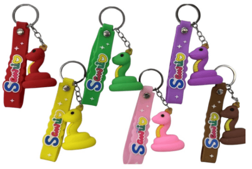 Брелок гумовий "Змія" зі стрічкою №2024-06(12)(600)