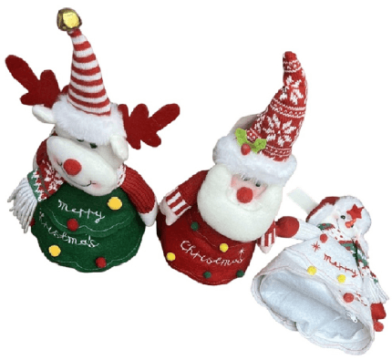 Фигура новогодняя с карманом для сладостей "Gnome" 30см,3 вида №R95937(120)(360)