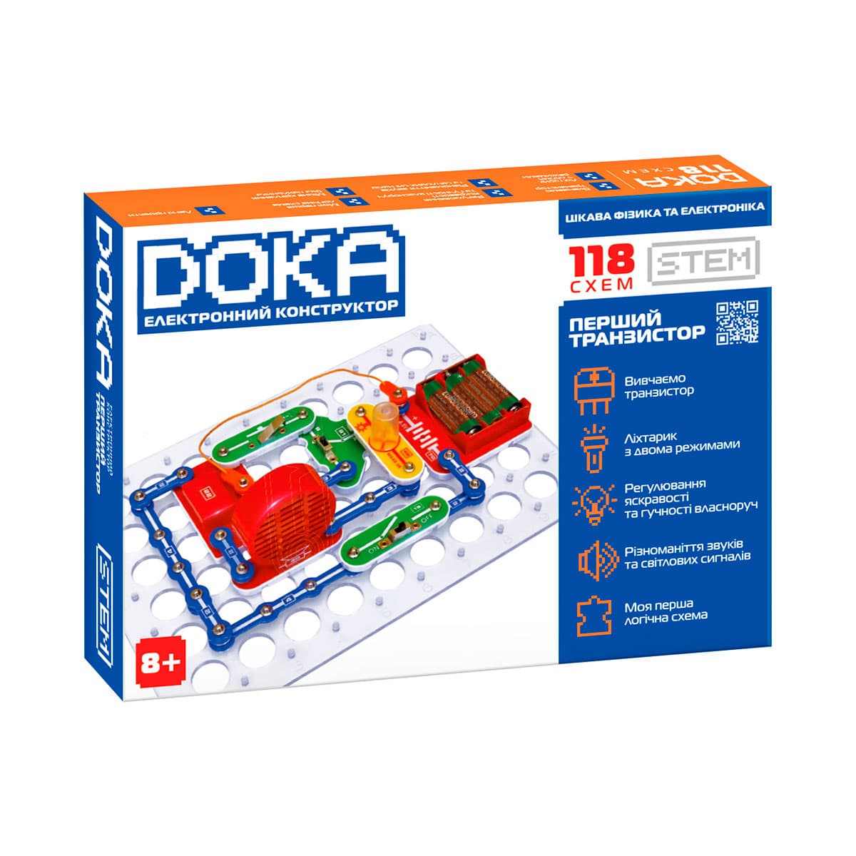 Конструктор электронный "Doka" 118схем №D70701/КиддиСвит/(10)