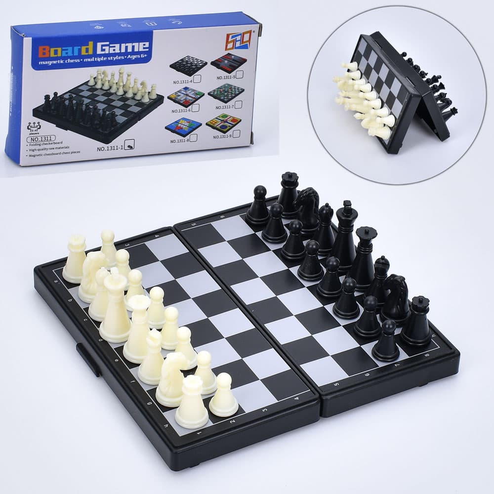 Шахматы магнитные,игровое поле 12,5х12,5см,в кор-ке,13х7х2,5см №1311-1(144)