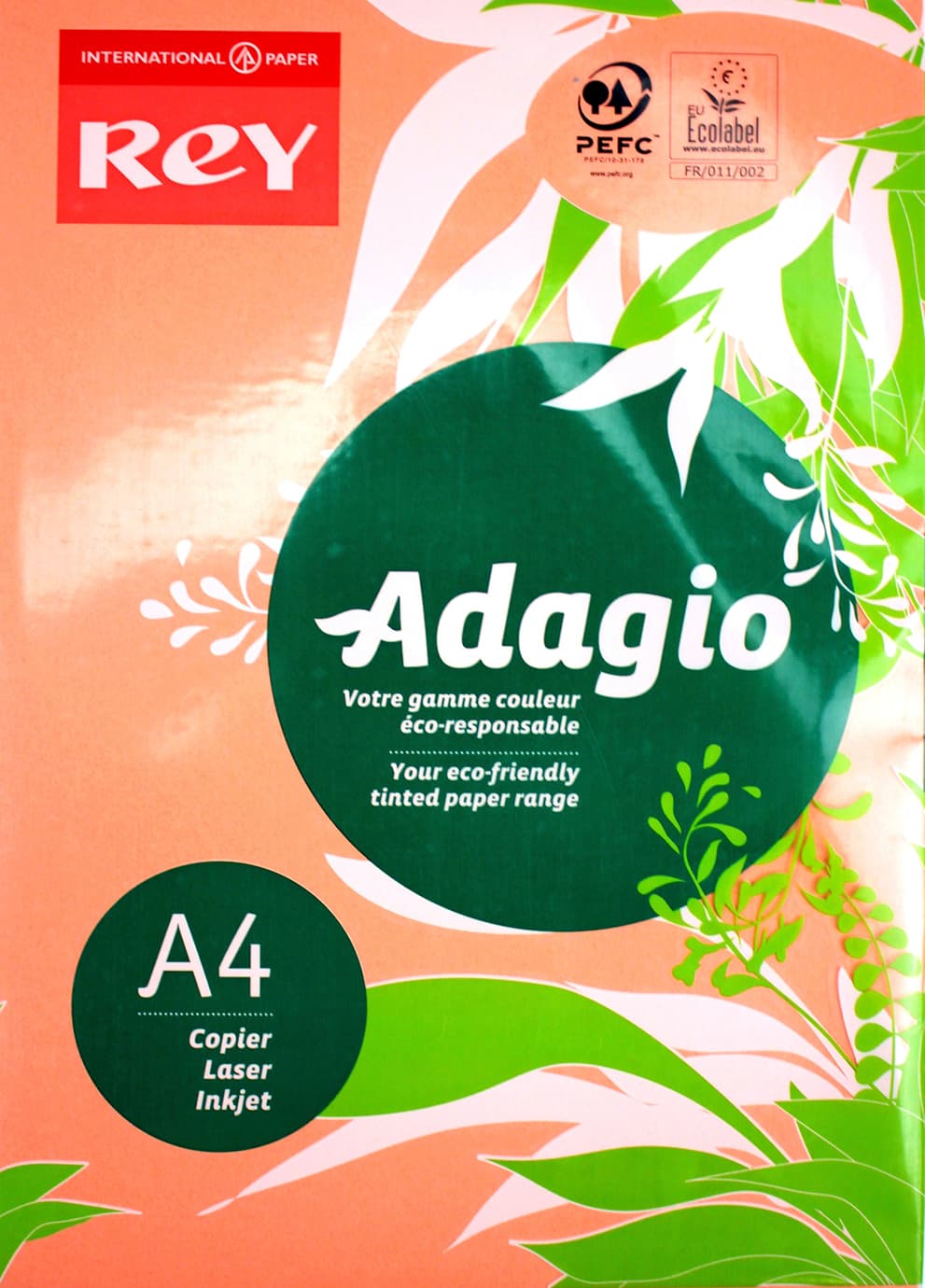 Бумага цветн. А4 80г/м паст. REY Adagio Peach 55 (персик)(500)(2500)